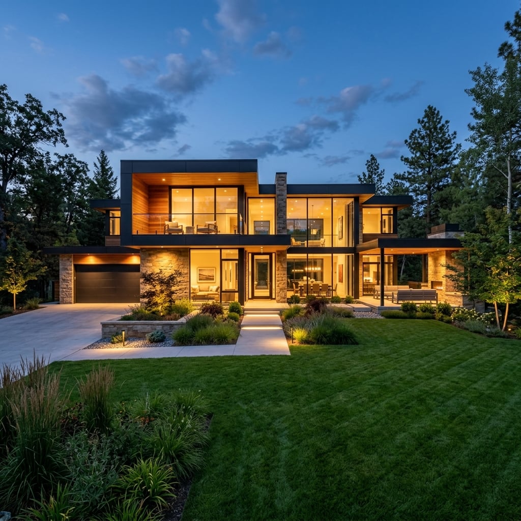 Luxury property exterior with modern architecture